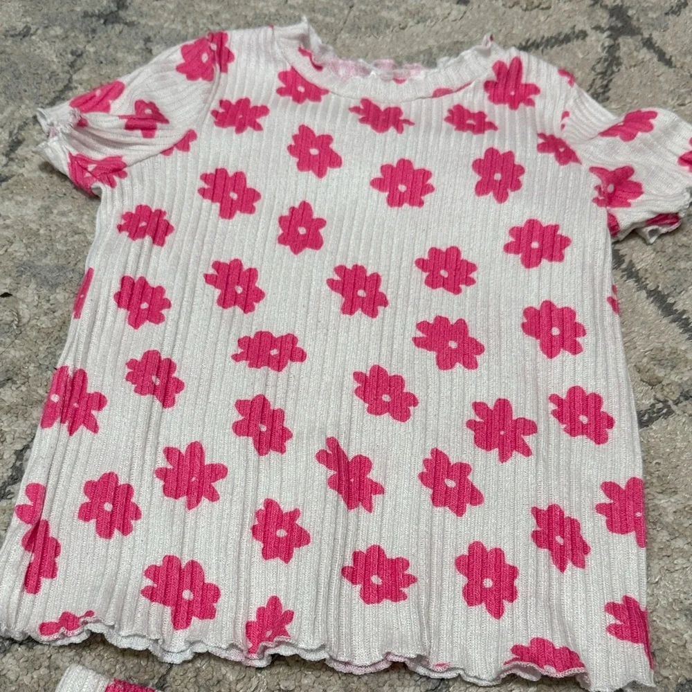 Pink Floral Kids Pajama Set - Picture 3 of 5